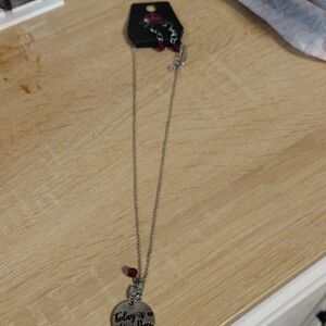 Paparazzi Silver Necklace with Red Accents